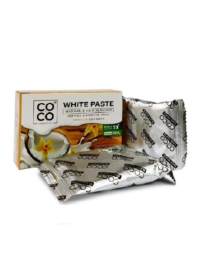 كوكو معجون شمع أبيض برائحة زهر جوز الهند والفانيليا لإزالة شعر الجسم والوجه 100 غرام - Image 2